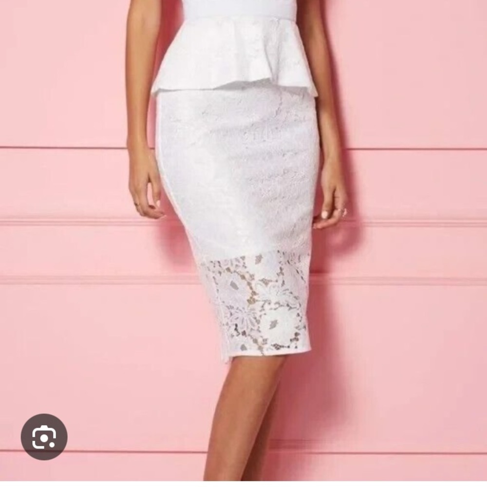 Navy Blue Lace Skirt